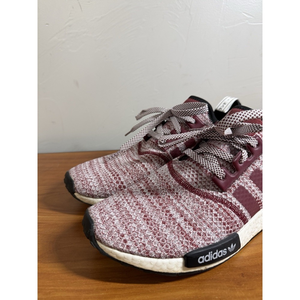Adidas NMD R1 Sneakers Primeknit Boost Burgundy Mens 11 - Picture 3 of 10